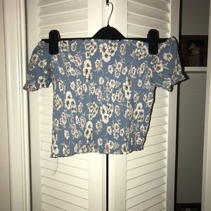 Strapless Floral Top